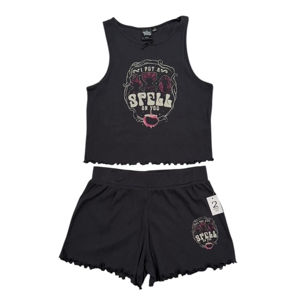 HOCUS POCUS Disney 2 Piece Tank Short Pajama Lounge Set Halloween NWT Medium - Picture 1 of 7